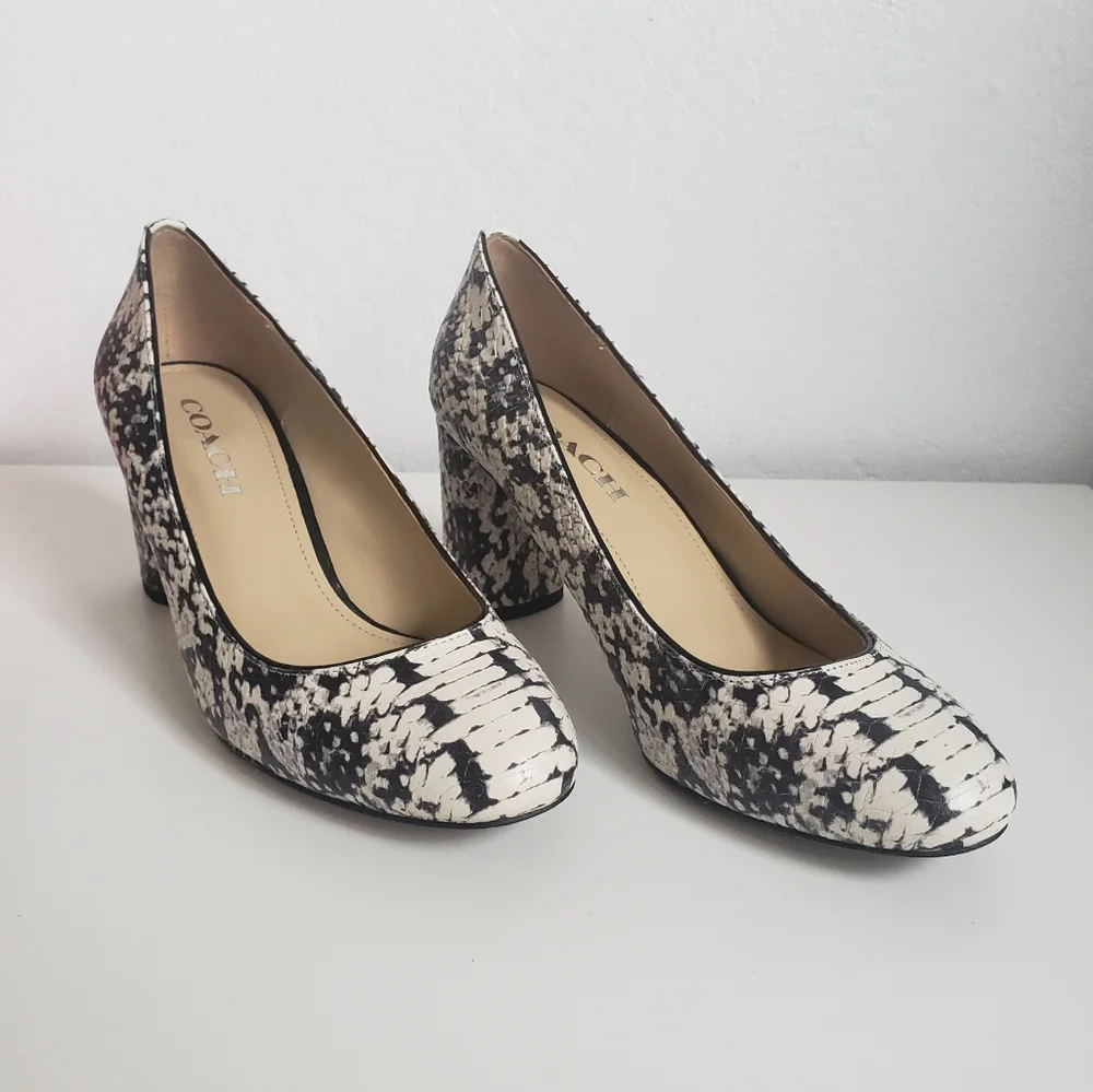 Coach Georgina Snakeskin Heels